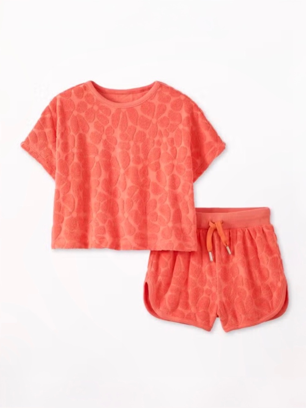 HANNA ANDERSSON GIRLS DOLMAN SLEEVE TERRY T-SHIRT & SHORTS SET